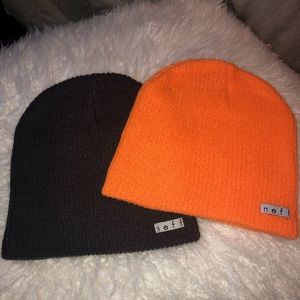 Neff Orange and Charcoal Beanie Hats